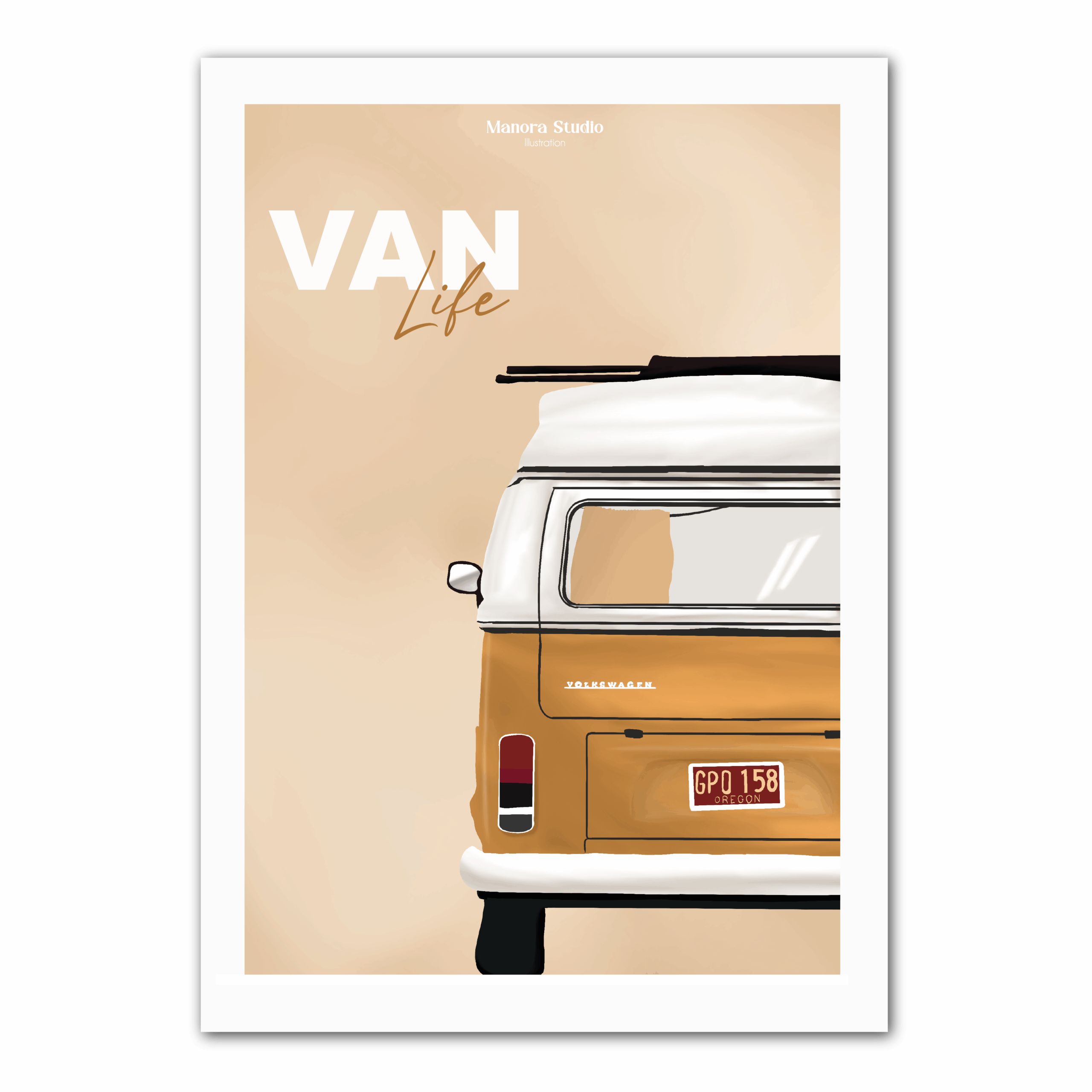 Affiche Van Life jaune